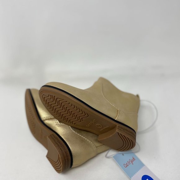 Toddler Girls' Onyx Zipper Slip-On Chelsea Boots - Cat & Jack Gold 7 - Picture 5 of 5
